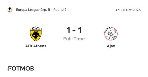 Ajax vs AEK Athens live score, H2H and lineups .